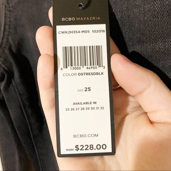 BCBGMAXAZRIA Distressed Black Boyfriend Jeans - Picture 6 of 8